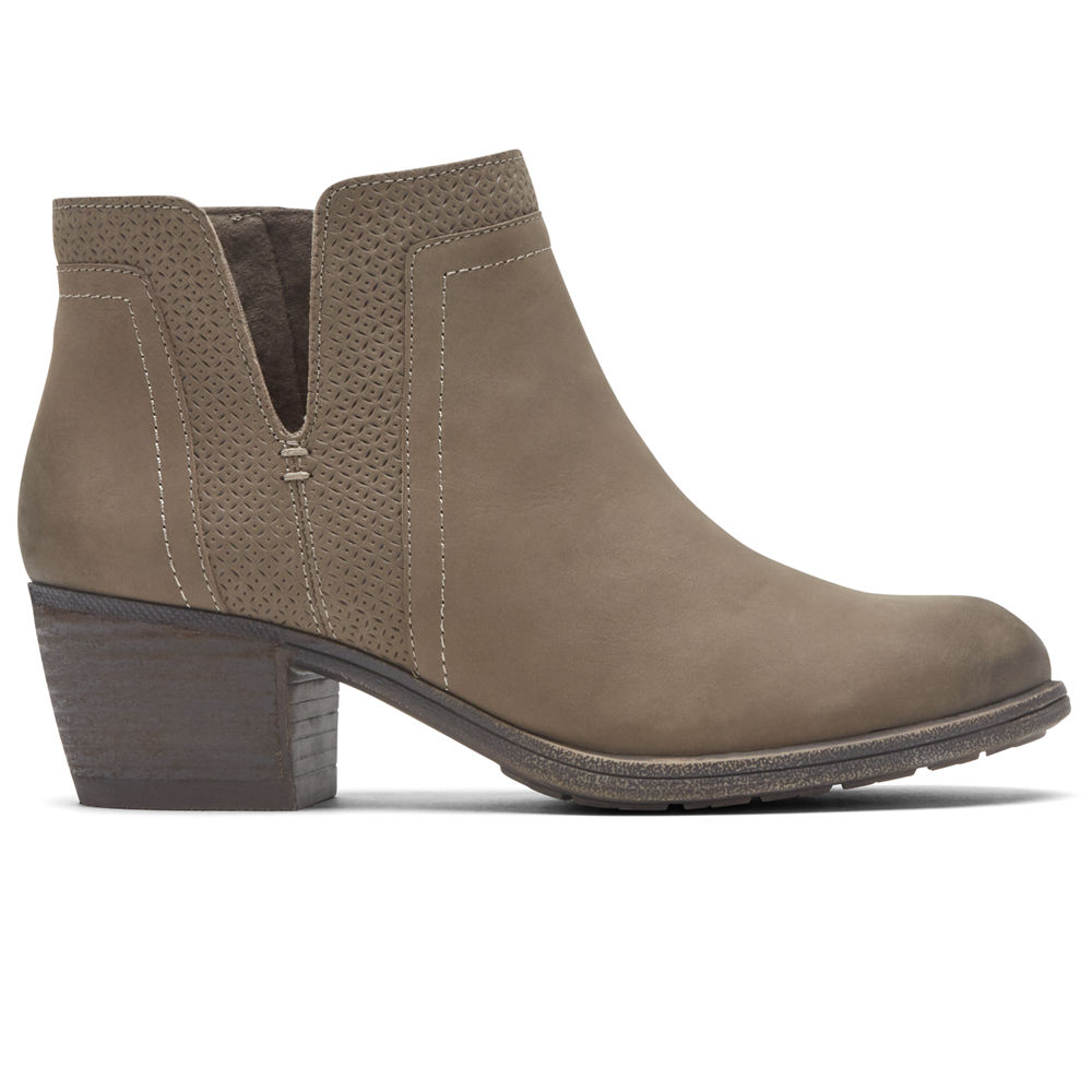 Rockport Booties For Womens Grey - Cobb Hill Anika V-Cut - BS3795640